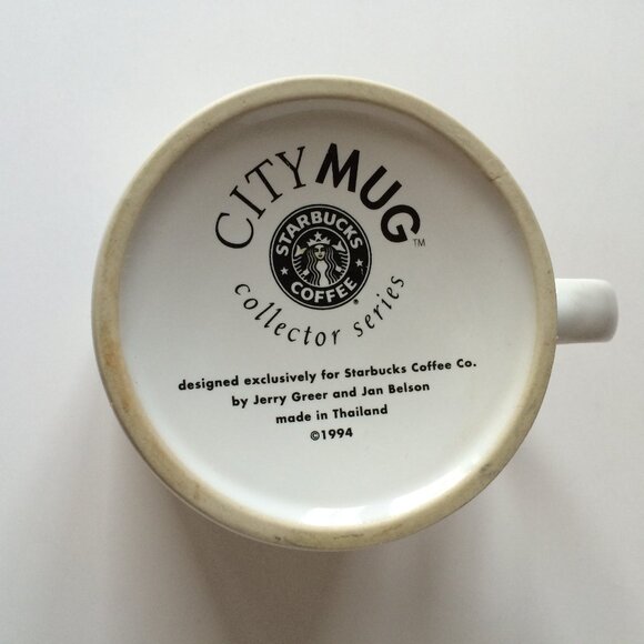 VTG 1994 Starbucks Toronto Canada City Mug Collector Series White CN Tower 16 oz - Picture 6 of 7